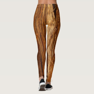 Leggings Aspecto de la corteza de madera con textura de ced
