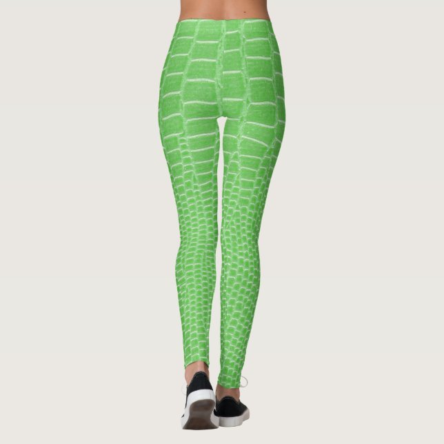 Leggings Aspecto Exótico Lime Green Lizard Skin (Reverso)