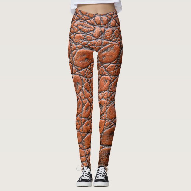 Leggings aspecto falso de cuero de cocodrilo (Anverso)