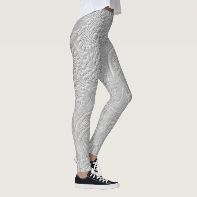 Leggings Aspecto floral gris en relieve (Derecha)