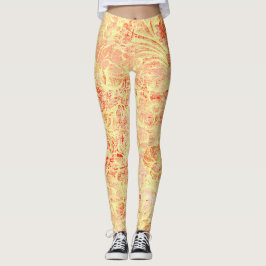 Leggings Aspecto vintage con flores que florecen en textura
