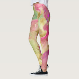Leggings Asquerosa coloración de mármol de acuarela abstrac