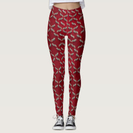 Leggings Astra islandesa de caballos en rojo