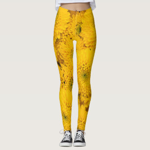 Leggings Astratos de jardín amarillo Flor de verano de colo