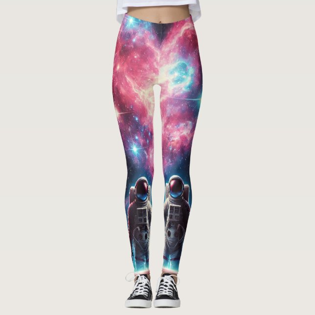 Leggings Astronauta Amo Galaxia Imprimir piernas (Anverso)
