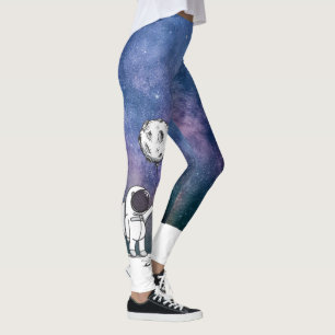 Leggings Astronauta en el espacio con globo lunar cosmos es