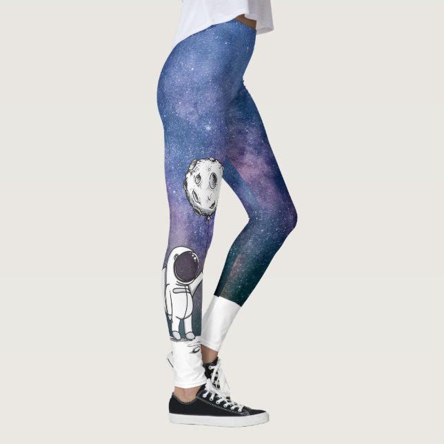 Leggings Astronauta en el espacio con globo lunar cosmos es (Derecha)