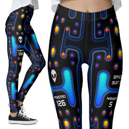 Leggings Astronauta negro Chica espacial SciFi Alt Robot