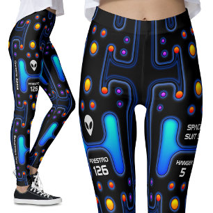 Leggings Astronauta negro Chica espacial SciFi Alt Robot