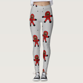 Leggings Astronautas rojos sobre gris