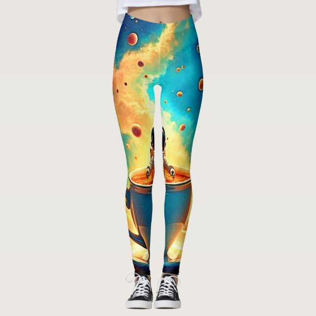 Leggings Astronaut's Coffee Cosmos Journey (Anverso)