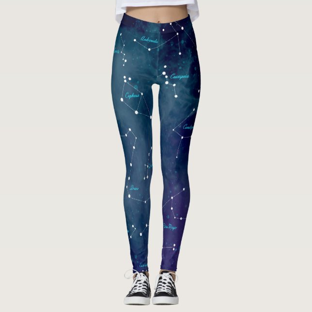Leggings Astronomía de las constelaciones del mapa del ciel (Anverso)
