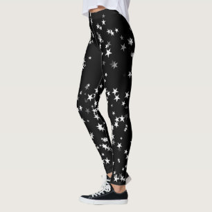Leggings Astronomía de lujo Starry Sky Black Star Elegance