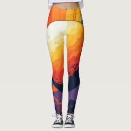 Leggings Atardecer Celestial – Ropa Activa de Arte Cósmico 
