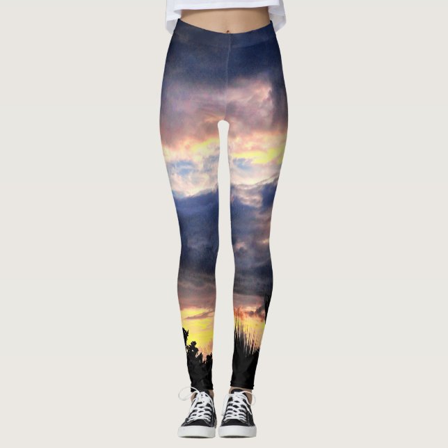 Leggings Atardecer Con Palmeras (Anverso)