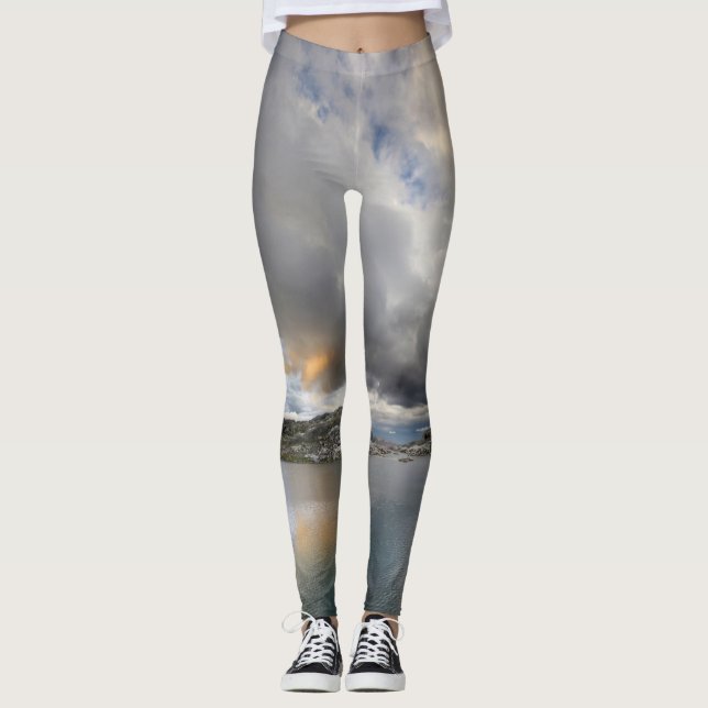 Leggings Atardecer en el lago Nydiver central - Sierra (Anverso)