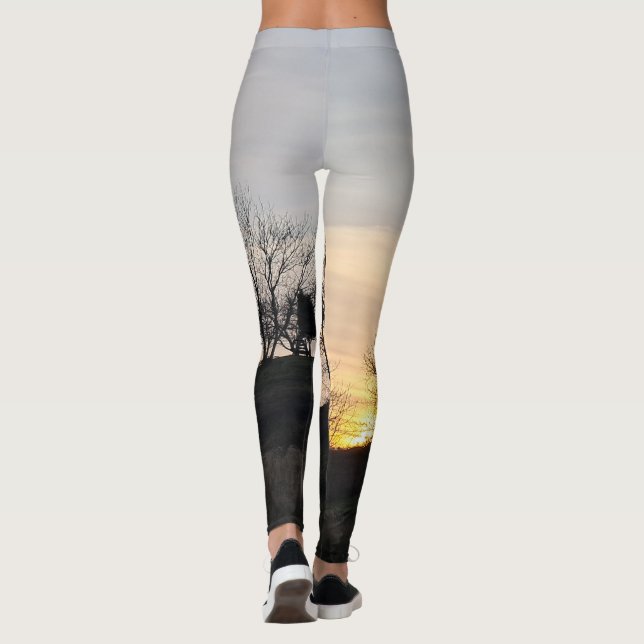 Leggings Atardecer por la colina - Piernas para las mujeres (Reverso)