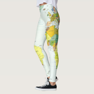 Leggings Atlas del País del Mapa Mundial