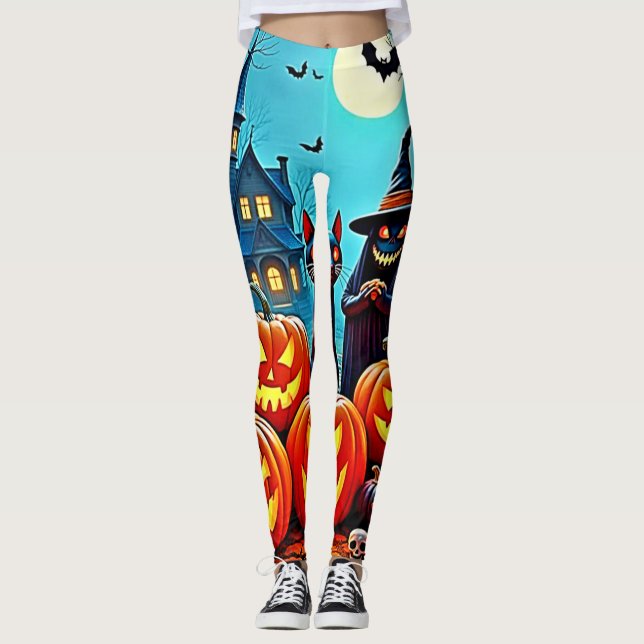 Leggings Atractivo diseño nocturno de Halloween (Anverso)