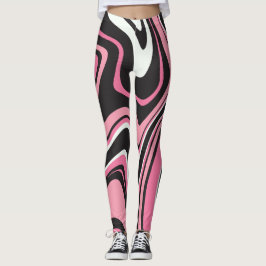 Leggings Atractivo ejercicio de mármol blanco rosado y negr