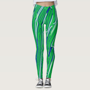 Leggings Atractivo patrón abstracto verde "Ratti_Creative_A