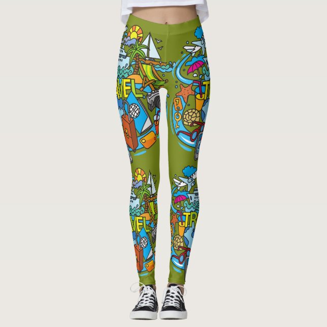 Leggings Atractivo viaje personalizado arte olivo verde oli (Anverso)