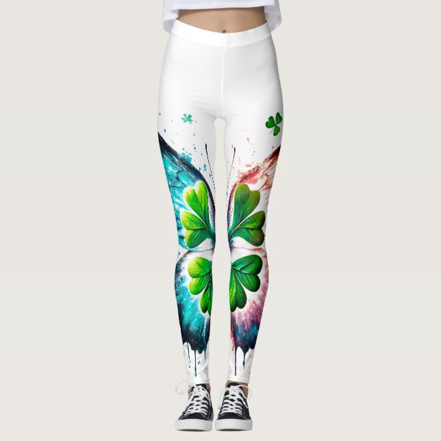 Leggings Atrapado afortunado con mariposa (Anverso)