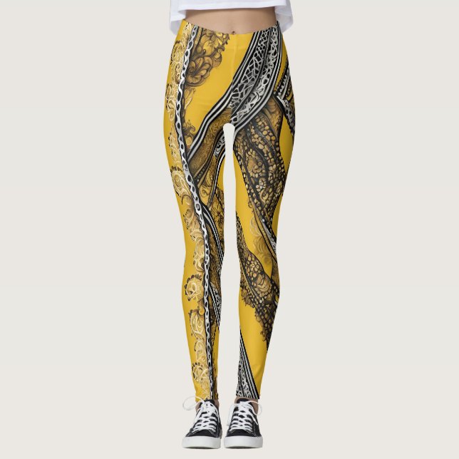 Leggings Atrapado en las leggantas artísticas de Mustard AI (Anverso)