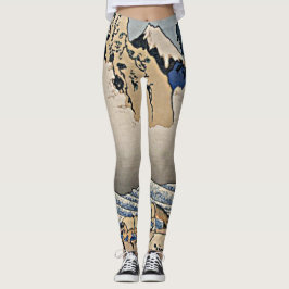 Leggings Atrás de la montaña Fuji del río Minobu Hokusai