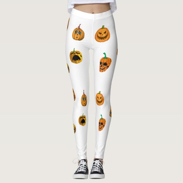 Leggings Atrévete a usar calabaza de Halloween (Anverso)