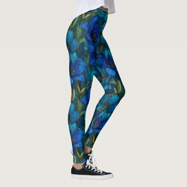 Leggings Atuendo Activo de Flor de Amarilis Elegante (Derecha)
