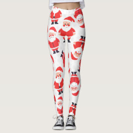 Leggings Audaz Santa Claus Novedad Fiesta Rojo Y Blanco