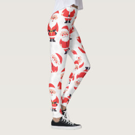 Leggings Audaz Santa Claus Novedad Fiesta Rojo Y Blanco