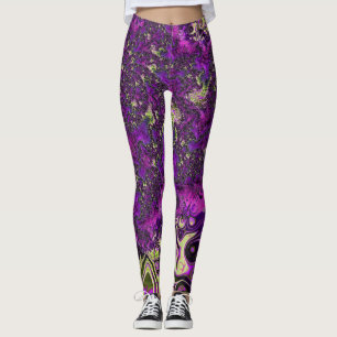 Leggings Audaz y colorido Trippy Groovy Funky Fractal Art