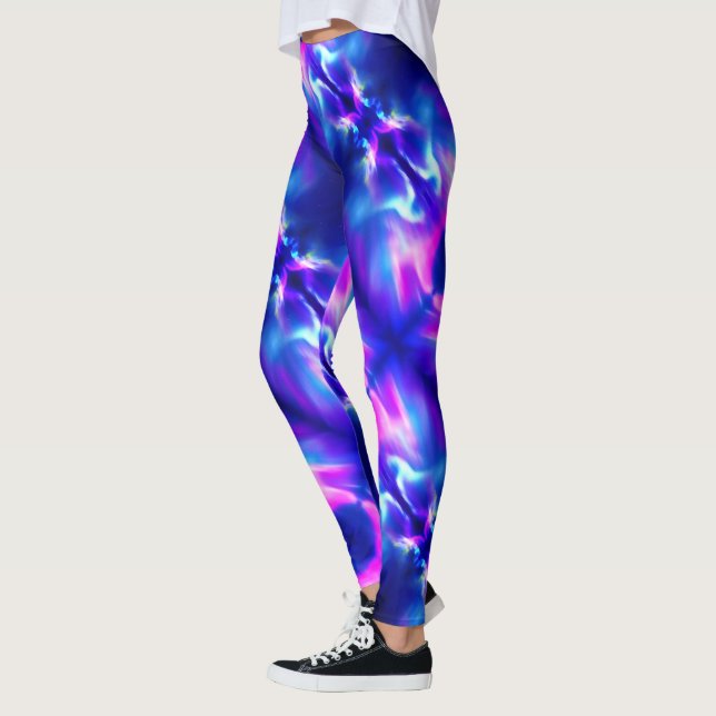 Leggings Aurora boreal rosada y azul - polainas (Izquierda)