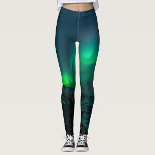 Leggings Aurora Borealis Luz del Norte estrellas del invier