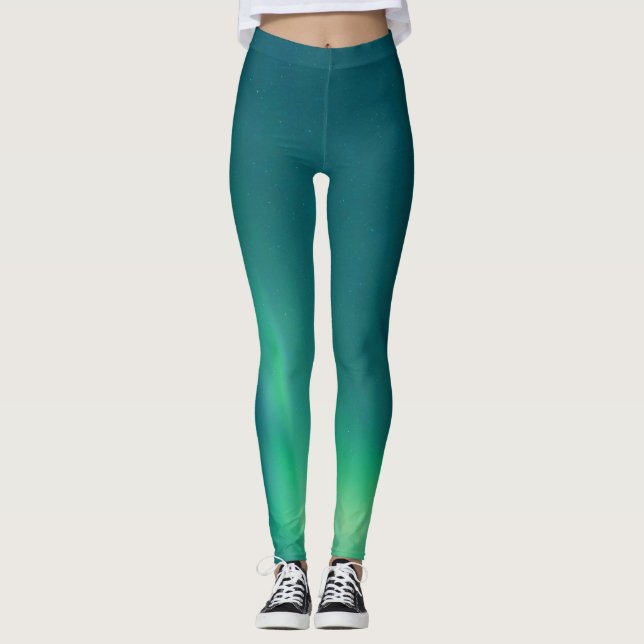 Leggings Aurora Borealis Yoga Pants Green (Anverso)