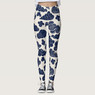 Leggings Auspiciosas nubes patrón chino tradicional WL