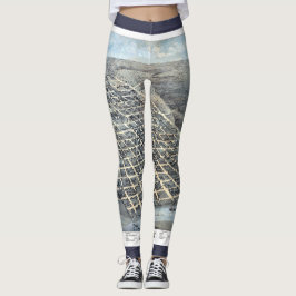 Leggings Austin, Texas Antique Aerial City Map de 1873