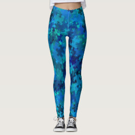 Leggings Autism Awareness Blue Puzzle Collage