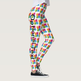 Leggings Autism Puzzle Piece Conciencia Pieza Soporte Cute 