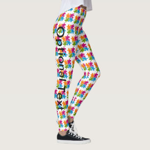Leggings Autism Puzzle Piece Conciencia Pieza Soporte Cute