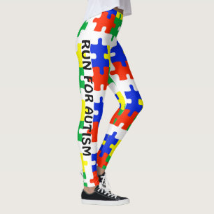 Leggings Autismo Corriendo Piernas Rompecabezas Pants Guerr
