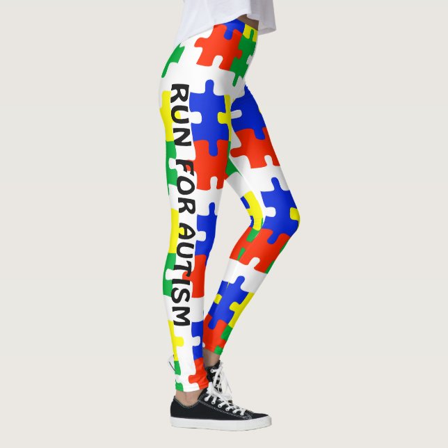 Leggings Autismo Corriendo Piernas Rompecabezas Pants Guerr (Derecha)