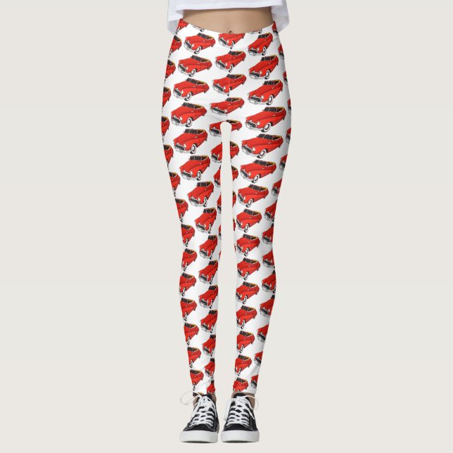 Leggings Automóvil rojo clásico de 1948 (Anverso)