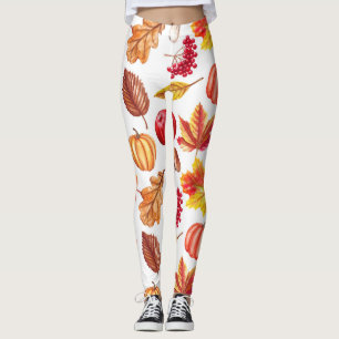 Leggings Autumn Botanic Seamless: Elegancia Floral.