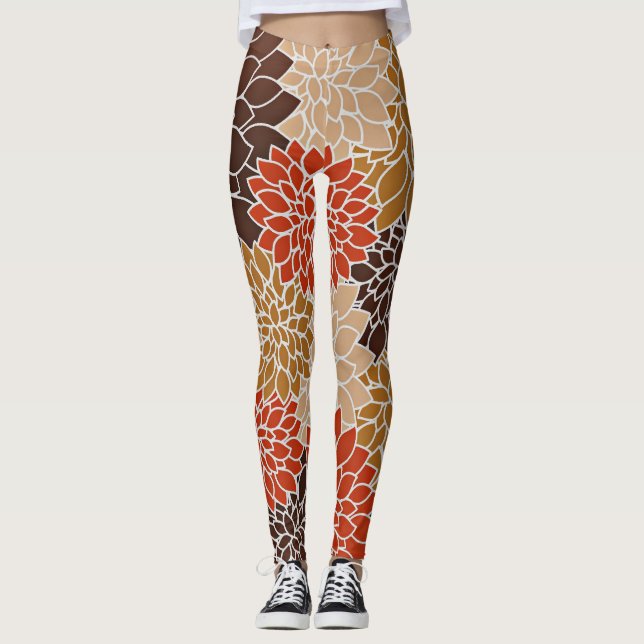 Leggings Autumn floral pattern (Anverso)