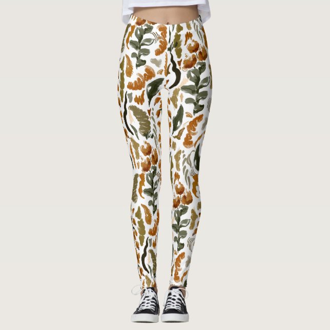 Leggings Autumn Floral Rustic Pattern  (Anverso)