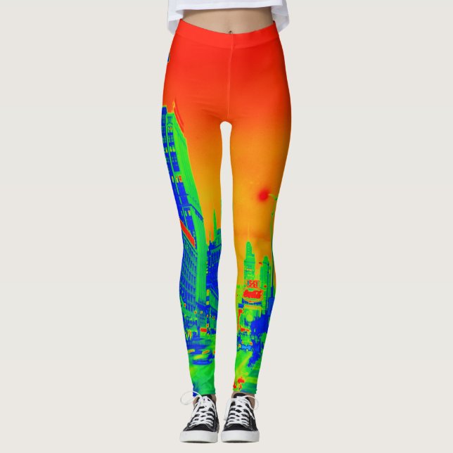 Leggings Avenida Michigan de Chicago en noche de 1967 Neon  (Anverso)