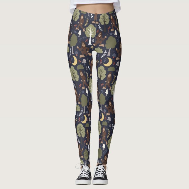 Leggings Aventura de medianoche del bosque de Bigfoot (Anverso)